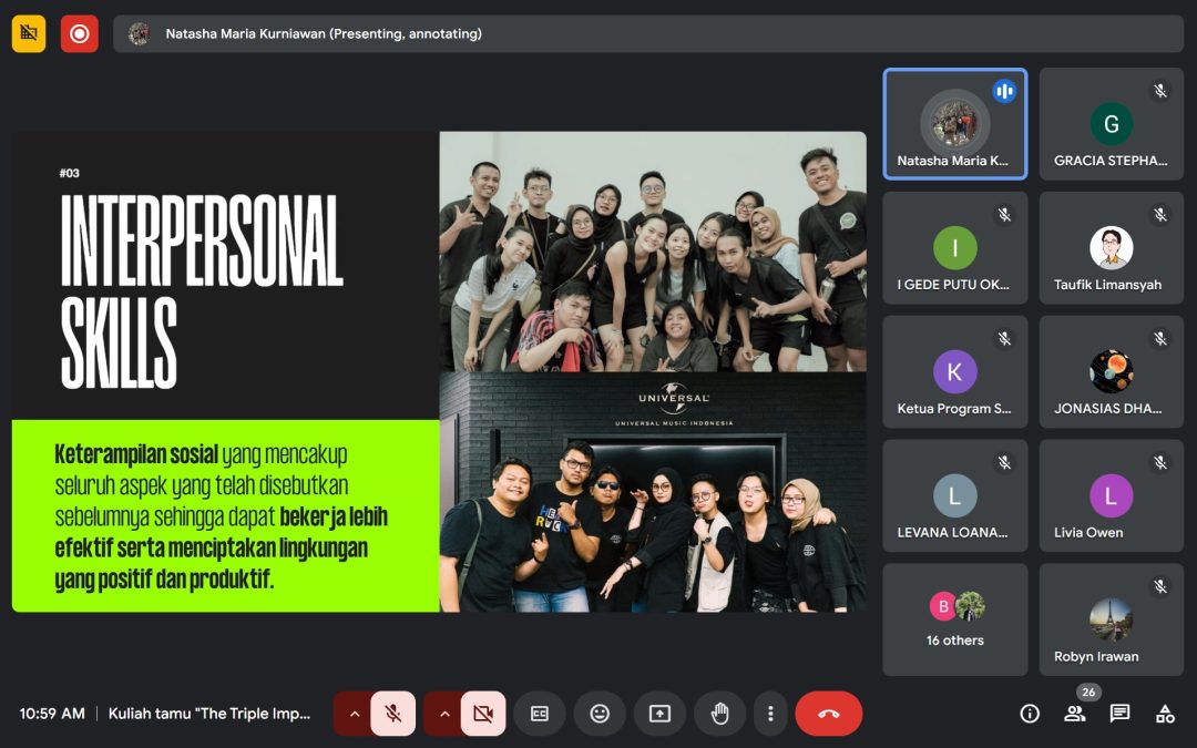 Kuliah Tamu “The Triple Impact: Networking, Leadership, and Interpersonal Skills Gained Through Organizations”